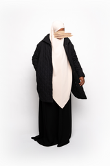 Quilted Oversized Jacket - Black