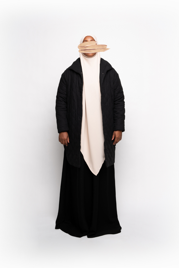 Quilted Oversized Jacket - Black