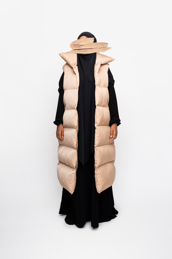Mastoura Sleeveless Puffer Jacket - Honey