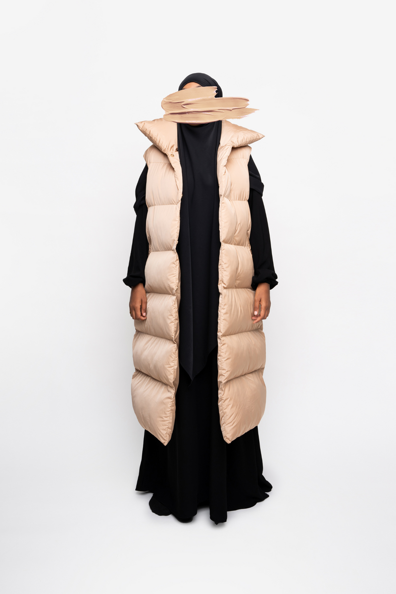 Mastoura Sleeveless Puffer Jacket - Honey
