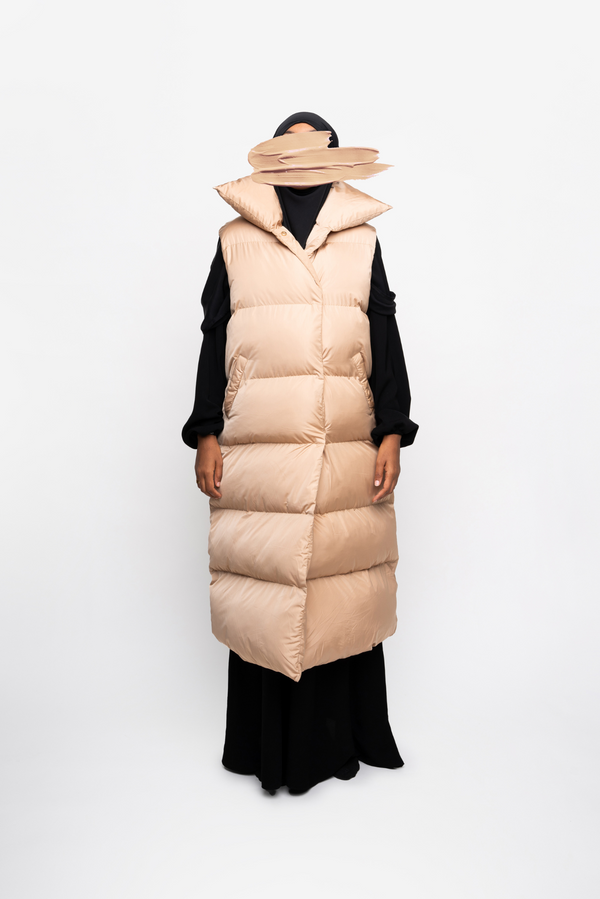Mastoura Sleeveless Puffer Jacket - Honey