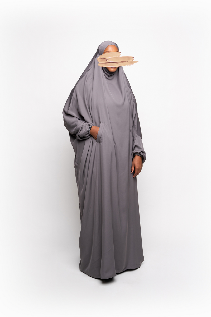 Madina Jilbabs (Dark Grey,Pink)